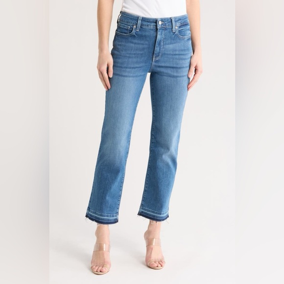 NYDJ Marilyn Straight Leg Jeans Bluewater Wash Release Hem | Size 4 - Picture 2 of 16